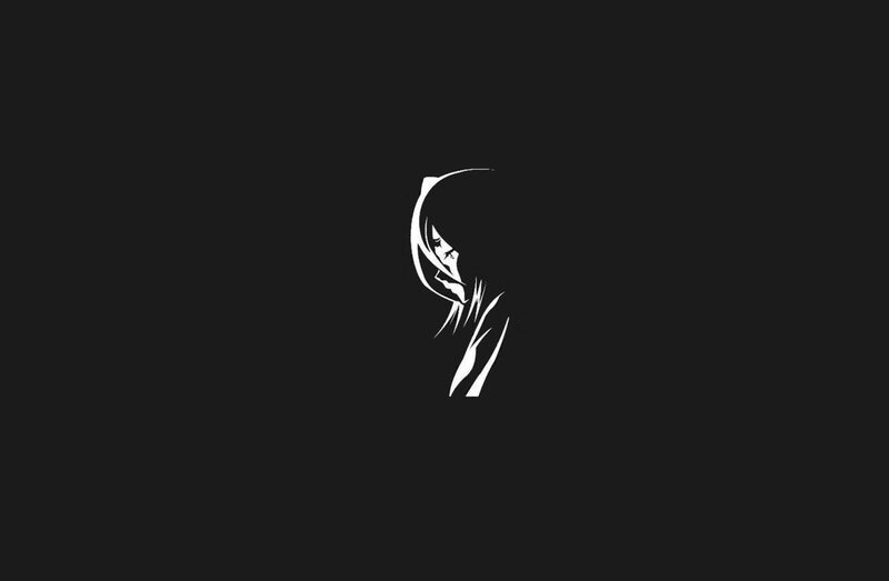 white silhouette of a person