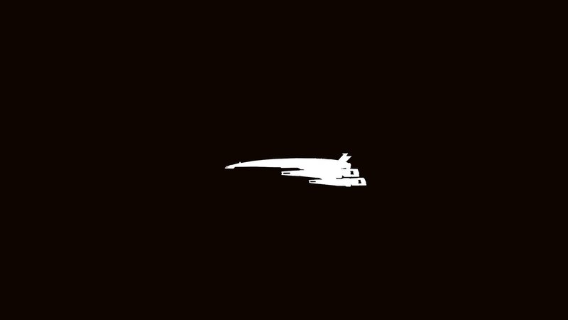 white silhouette of a spaceship