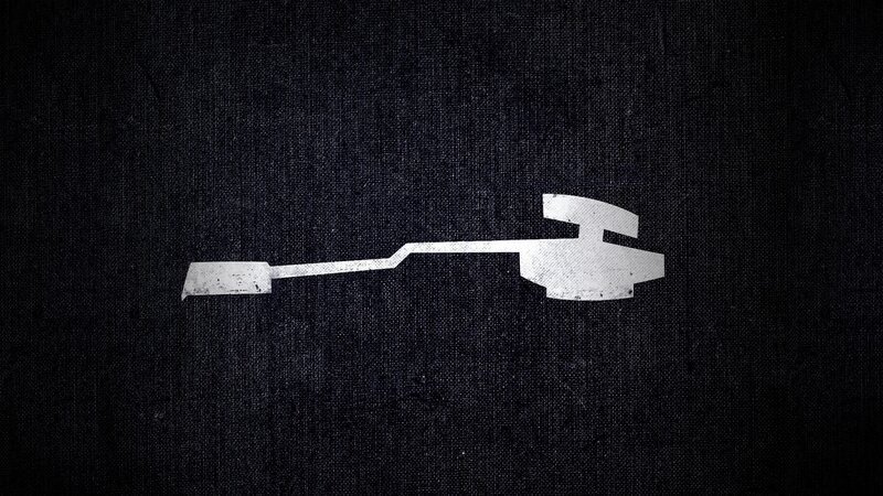 white silhouette of a weapon