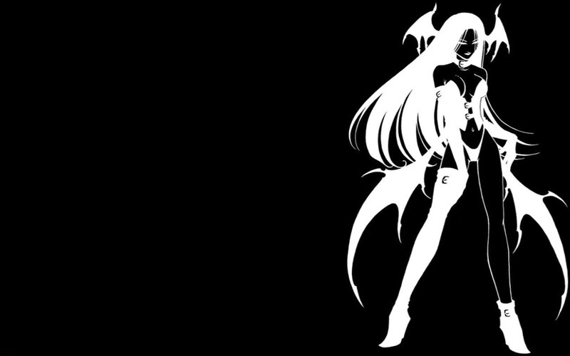 white silhouette of anime character
