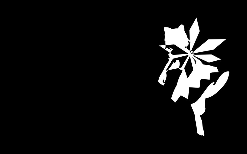 white silhouette of character