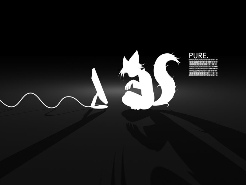 white silhouette of fox-like character