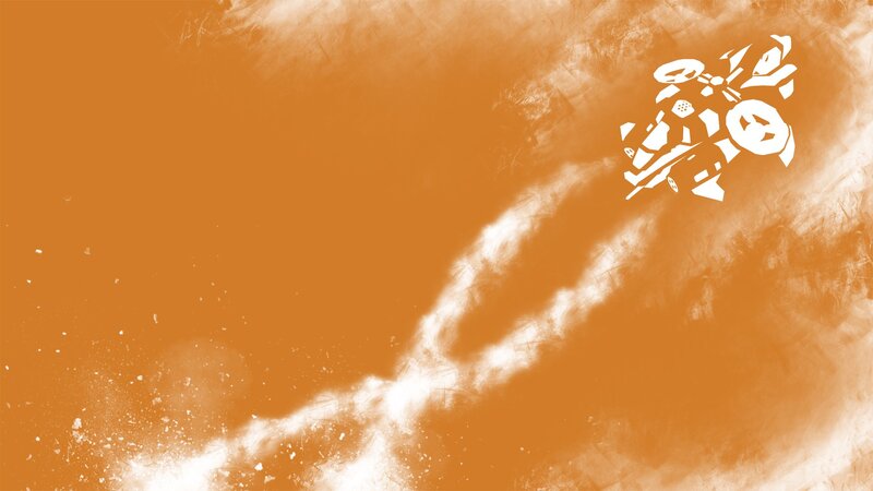 white silhouette on orange background