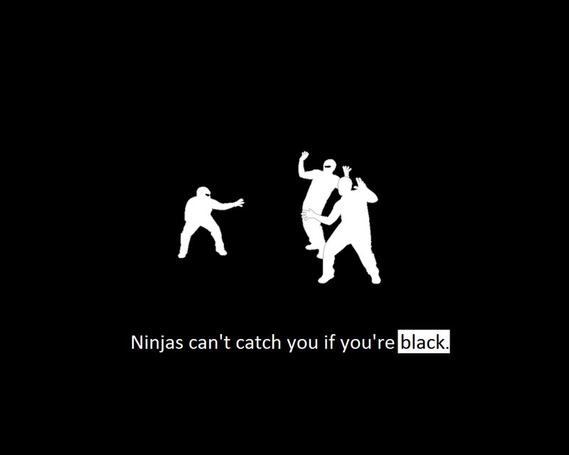 White Silhouettes of Ninjas