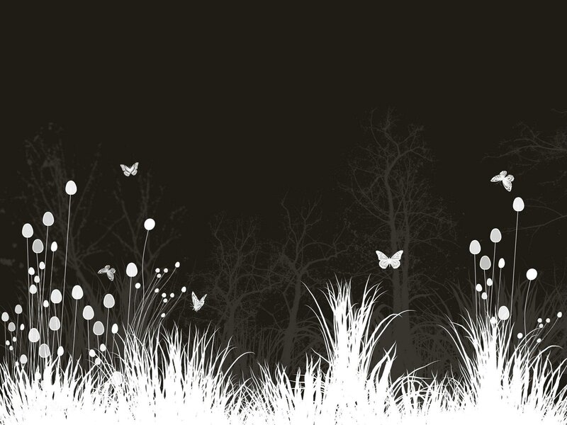 white silhouettes on black background