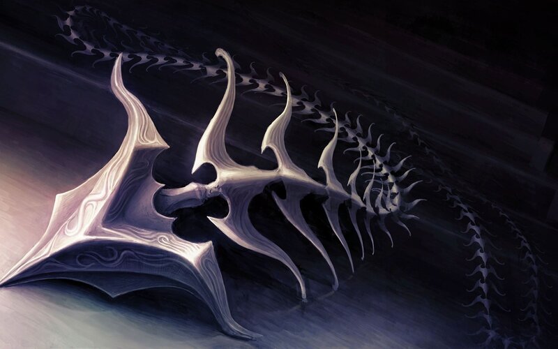 White Skeletal Weapon — Black