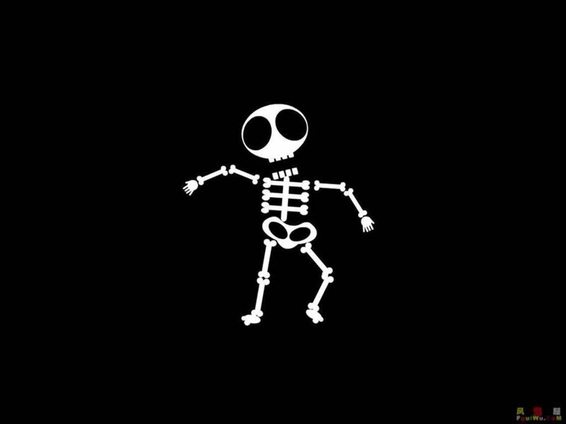 white skeleton dancing