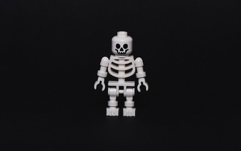 white skeleton lego figure
