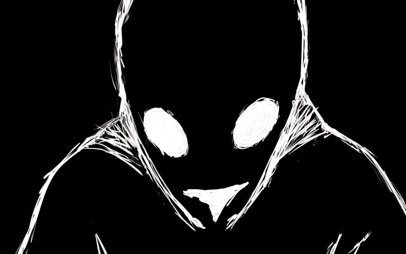 White Sketch of a Figure — Black