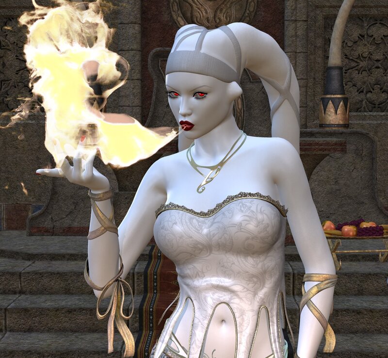 White-skinned Woman with Fire