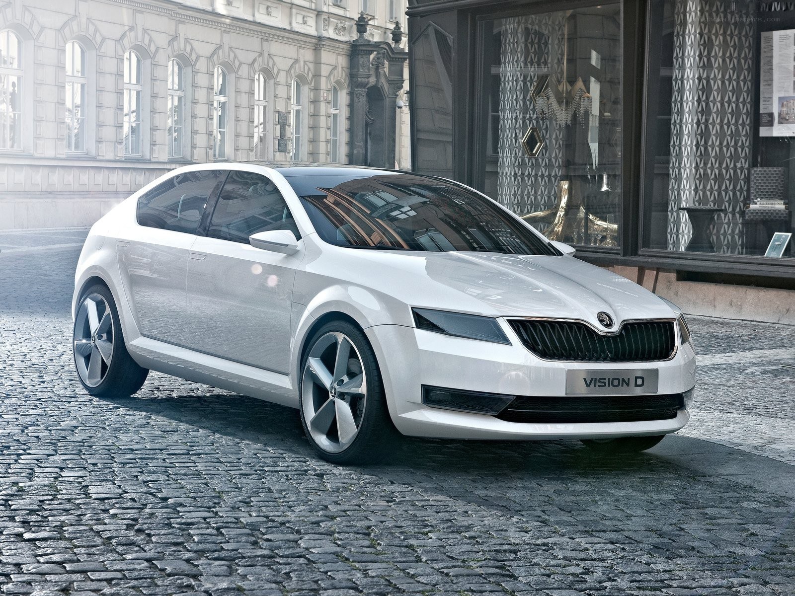 White Skoda Vision D concept car