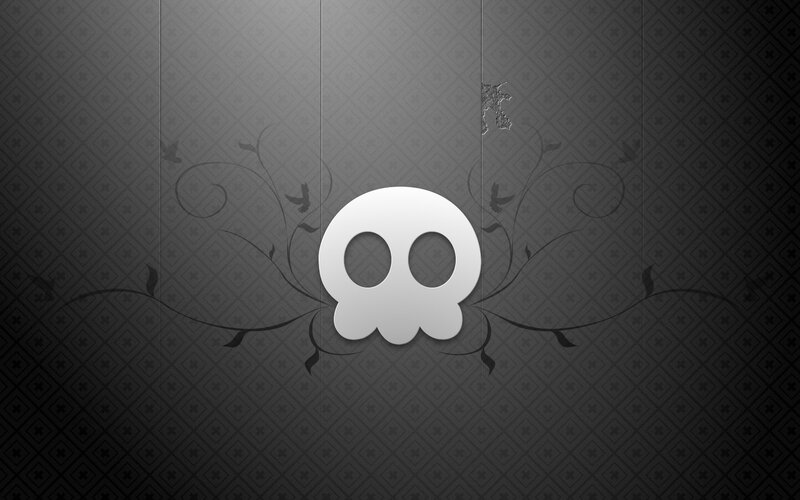 White Skull Icon — Gray