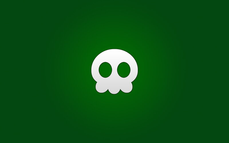 White Skull Icon — Green
