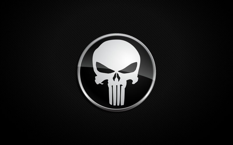 White Skull Logo — Black, Dark, Digital Art