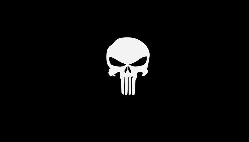 White Skull Logo — Black, Dark, Vector Art