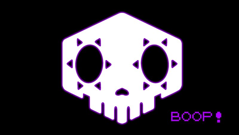 White Skull Logo — Black, Playful