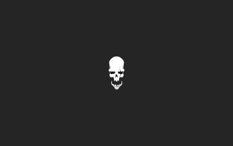 White Skull on Black — Dark