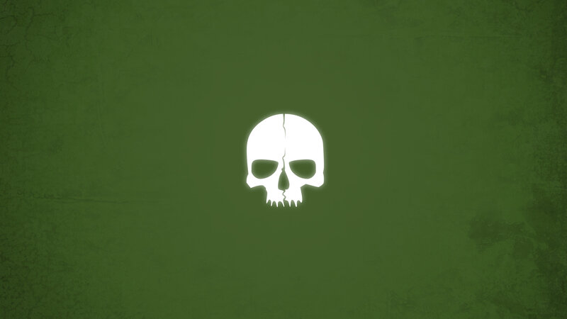 White Skull on Green