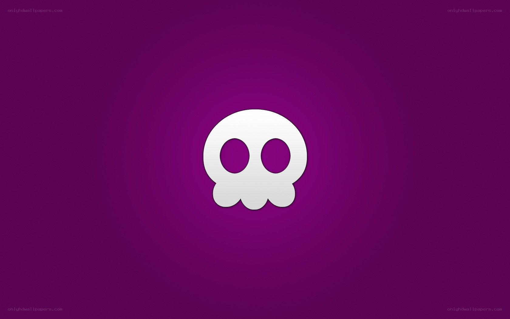 white skull on purple background