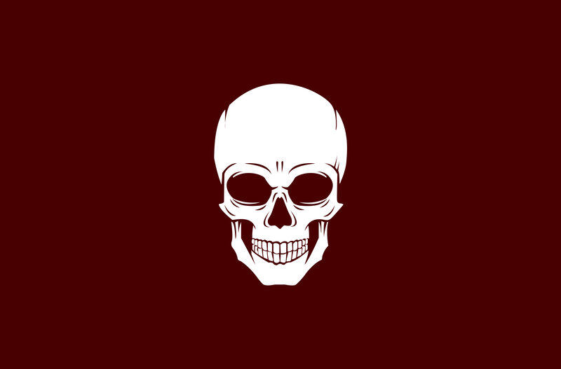 White Skull on Red — Dark