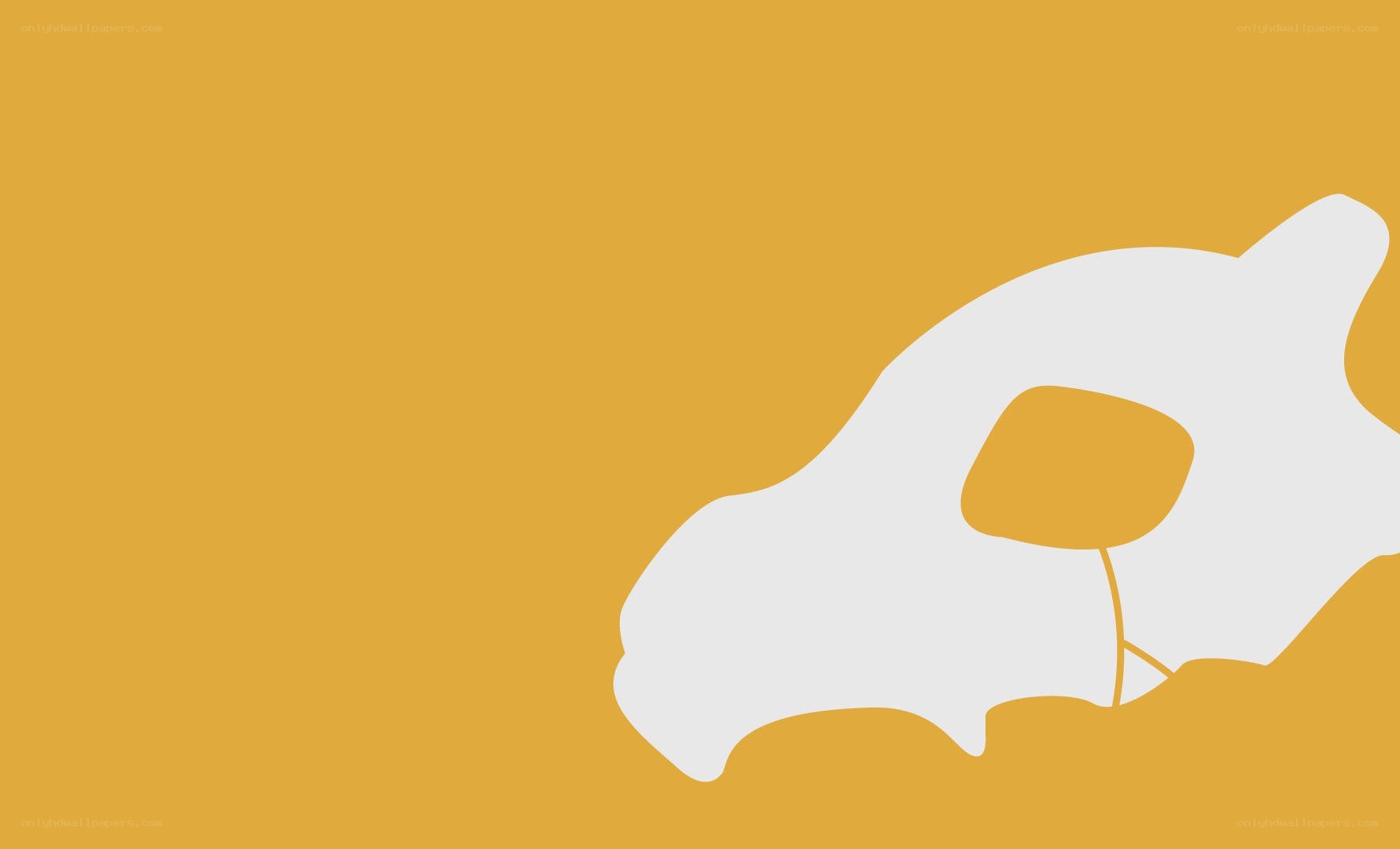 white skull on yellow background