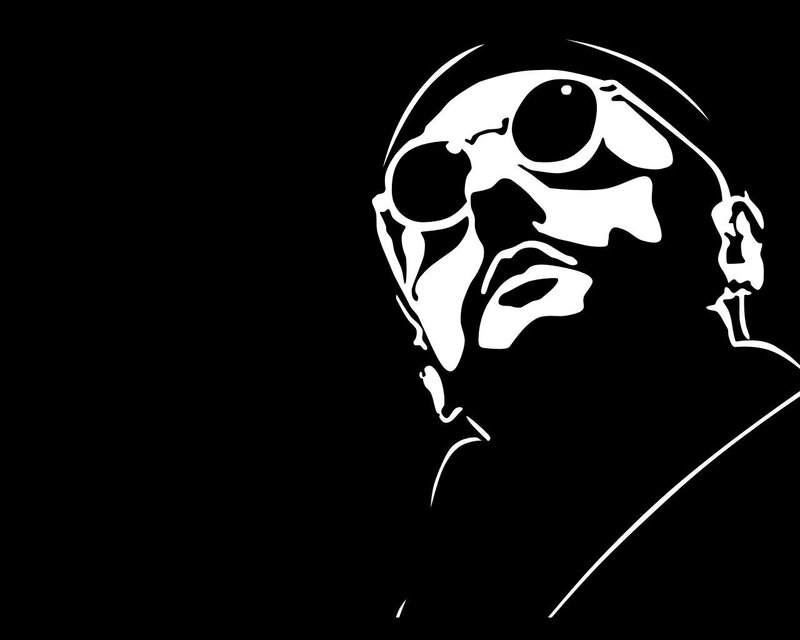 White Skull Outline — Black