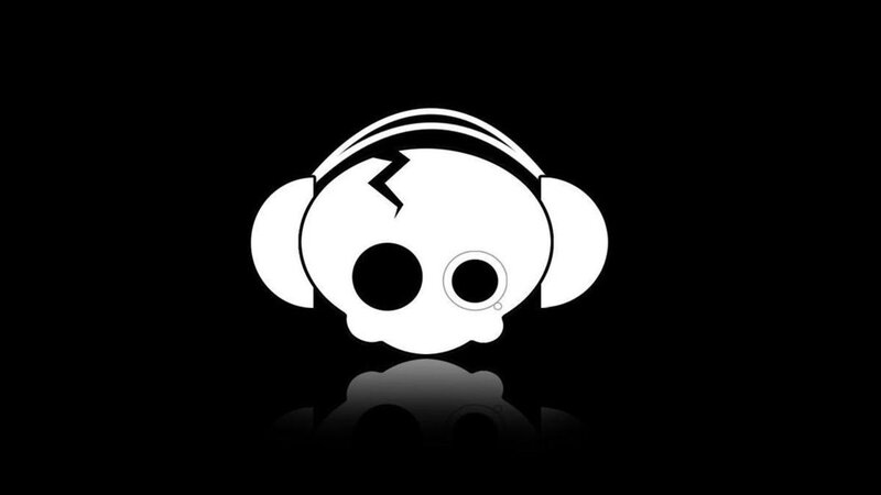 White Skull with Headphones