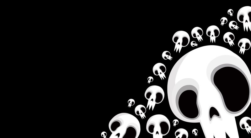 White Skulls on Black
