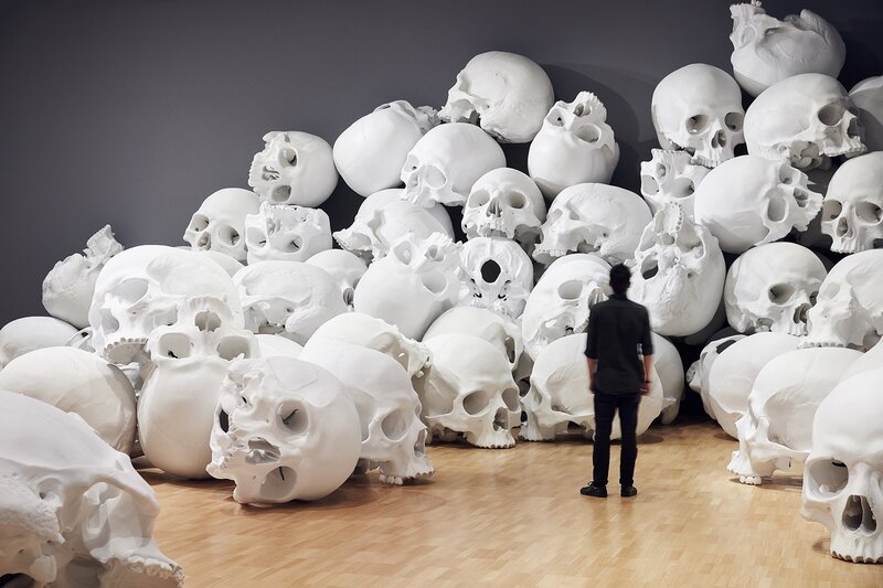 White Skulls Sculpture