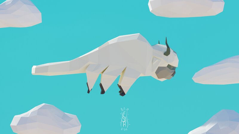 White Sky Bison — Cyan