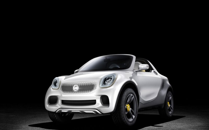 White smart car concept