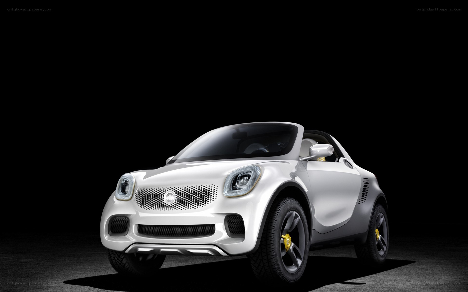 White smart car concept