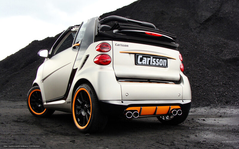 White Smart Car — Dramatic