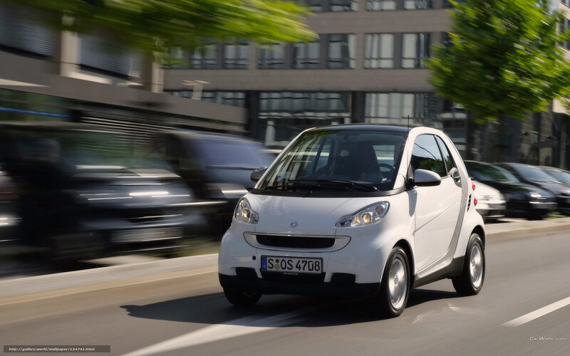 White Smart Car — Dynamic, Afternoon