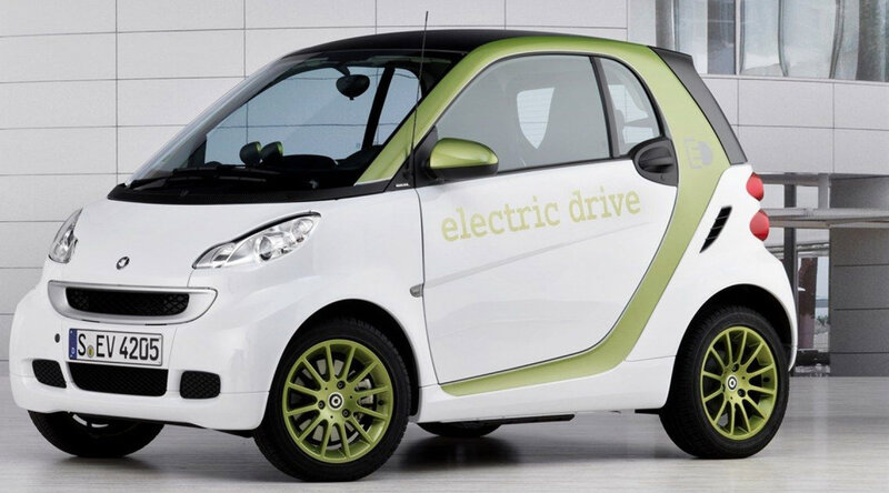 White Smart Car — Neutral, Photograph