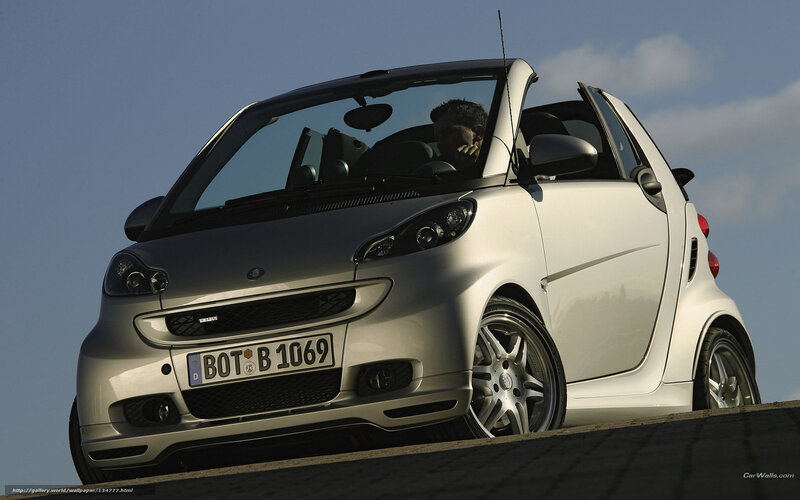White Smart Car — Silver