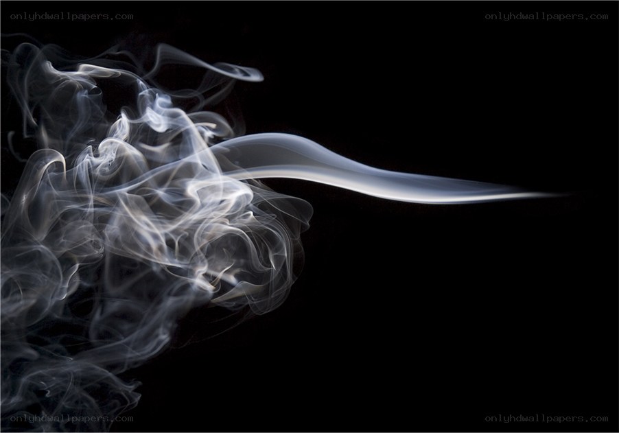 White smoke on black background