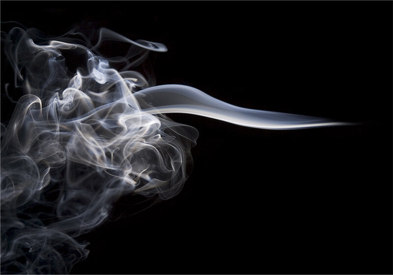 White Smoke on Black — Dramatic