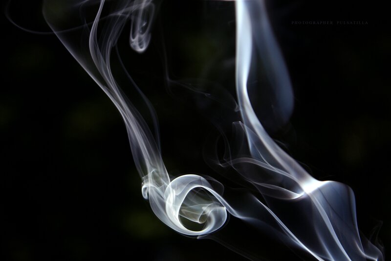 White Smoke Swirls — Black, Dramatic, Photograph, Dark Background