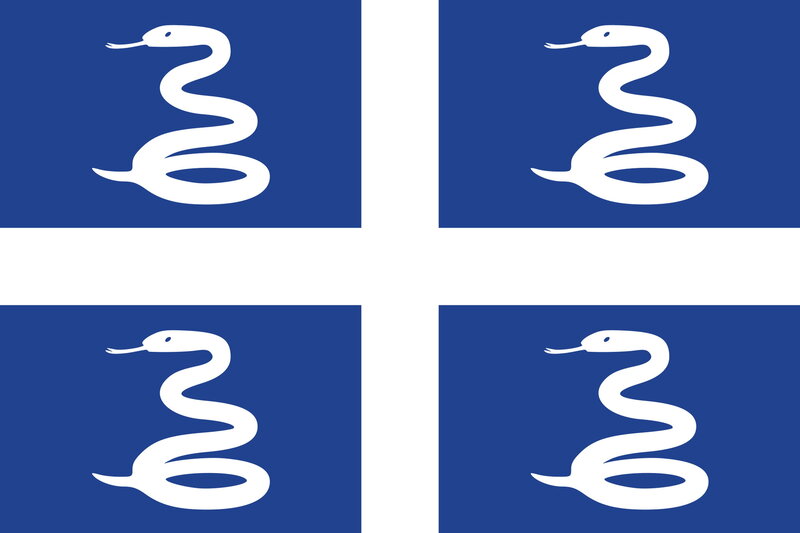 White Snake on Blue