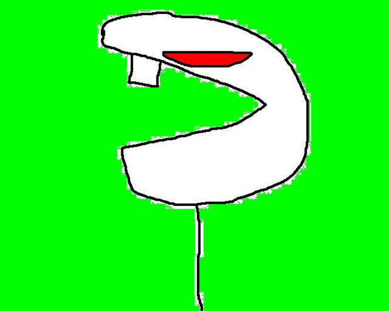 white snake on green background