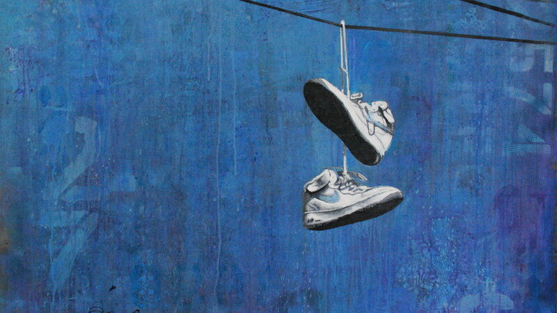 White Sneakers Hanging