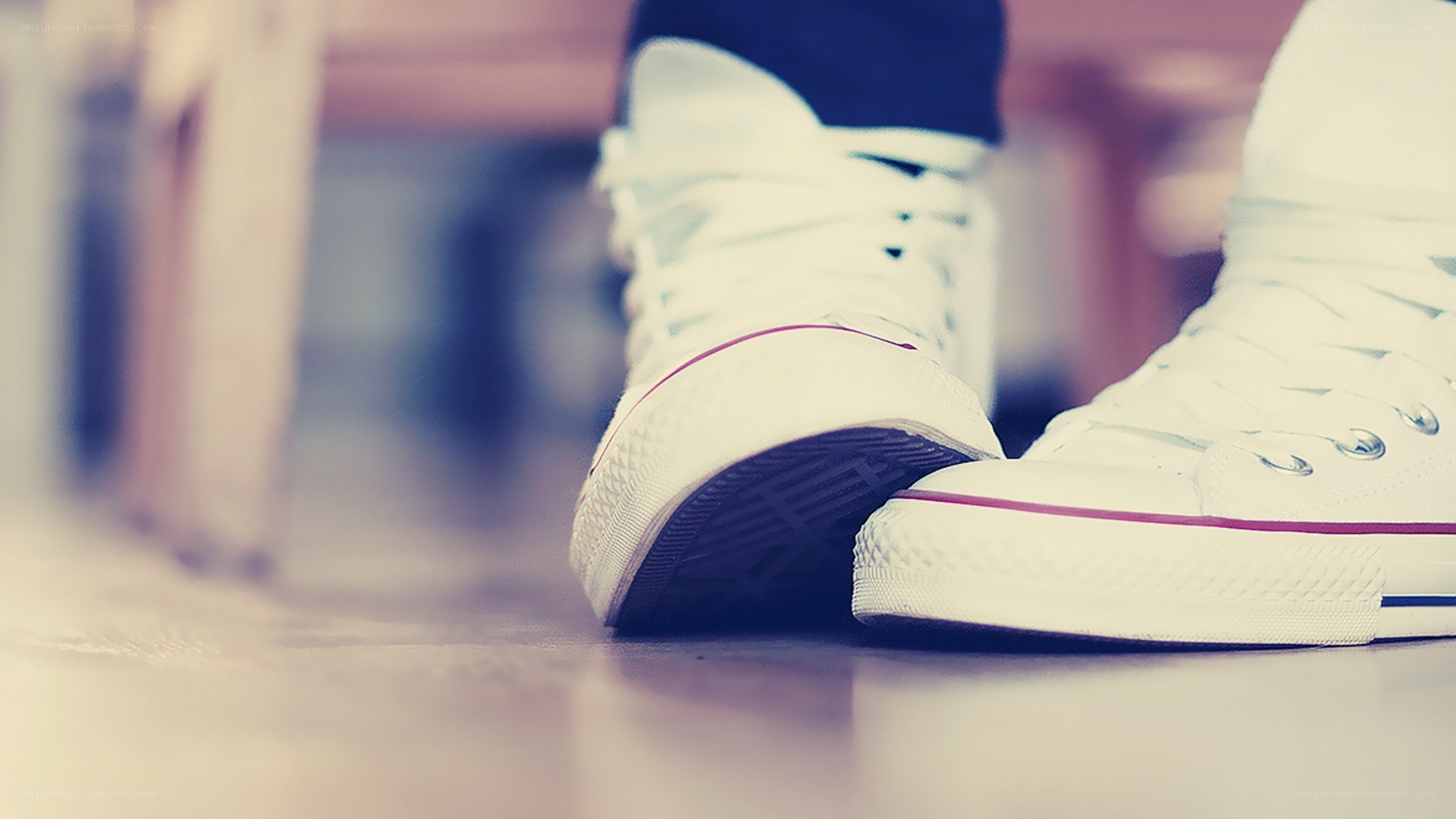white sneakers on floor