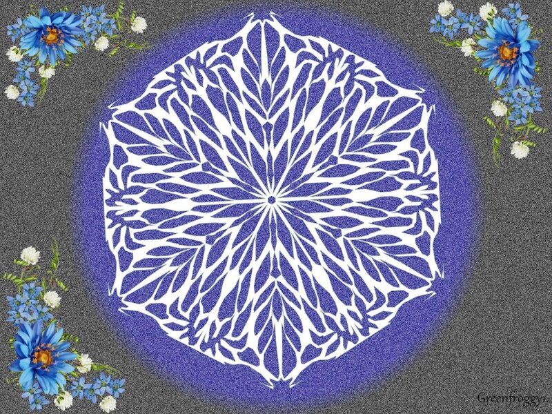 White Snowflake Design — Blue