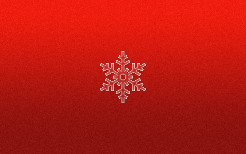 White Snowflake on Red — Calm