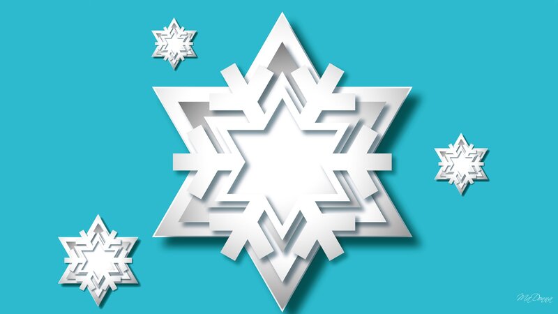 White Snowflakes — Cyan