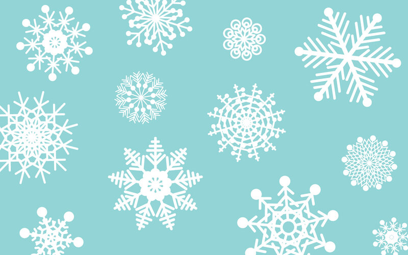 White Snowflakes — Light Blue