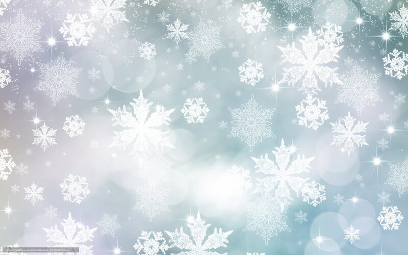 White Snowflakes on Blue — Calm, Serene