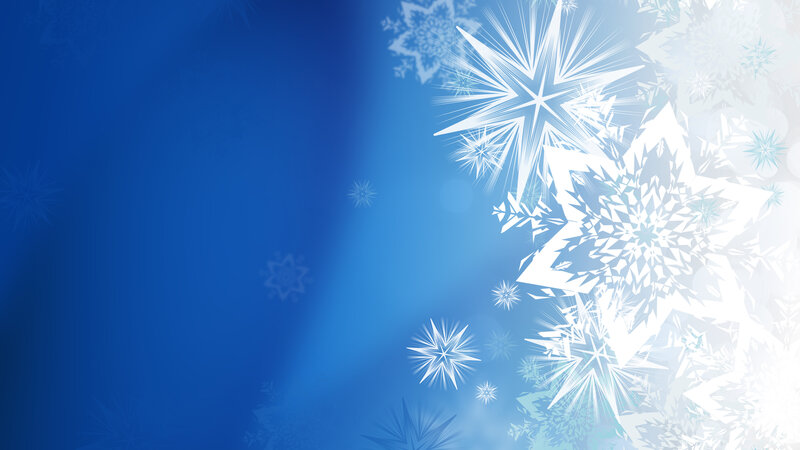White Snowflakes on Blue — Calm, Winter, Digital Art, Blue Background