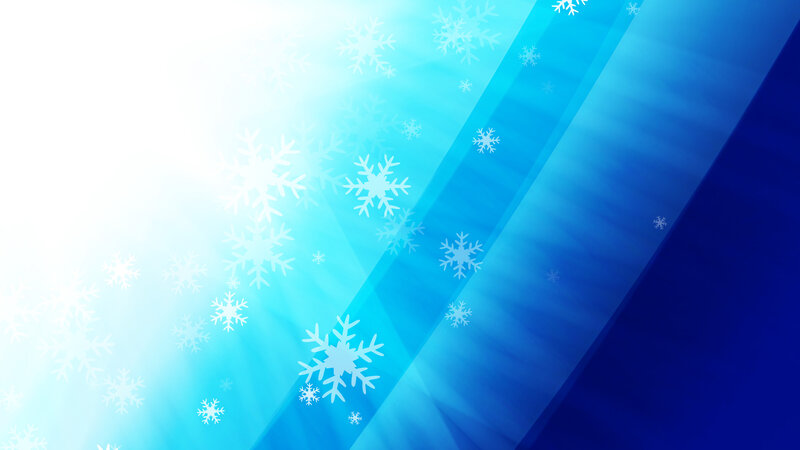 White Snowflakes on Blue — Calm, Winter, Digital Art, Light Rays